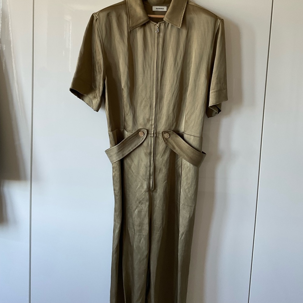 Sandro khaki jumpsuit